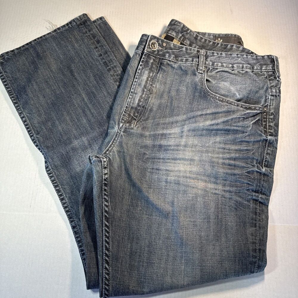 Buffalo David Bitton 40 X32” Six-X Basic Slim Straight Jeans Med Wash
